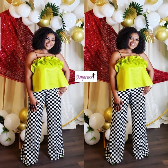 Vibrant Neon Colored Ruffle Top - Picture 3 of 3